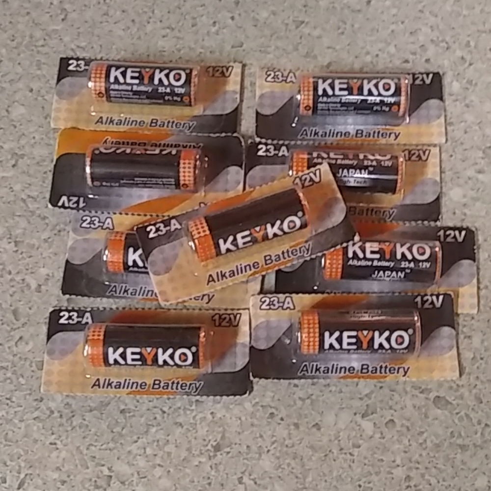 9 Keyko 12v alkaline batteries that are 23-A.